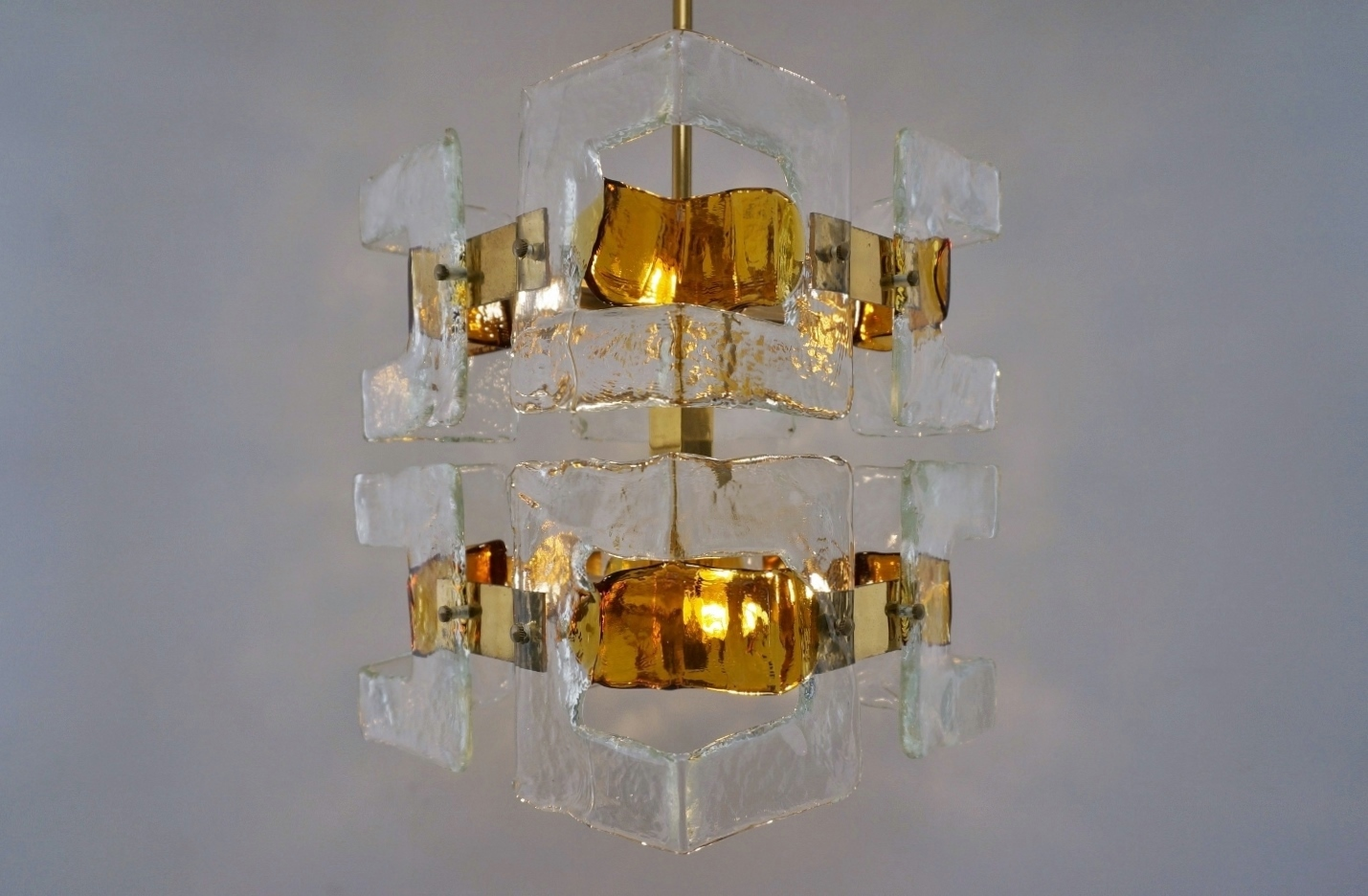 Handblown Glass rods chandelier by Gaetano Sciolari for Lightolier Handblown Glass rods chandelier by Gaetano Sciolari for Lightolier